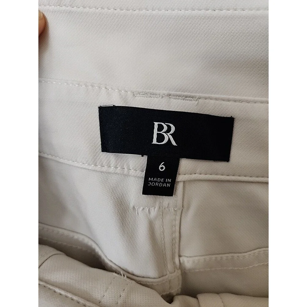 Banana Republic Refined Utility Pants Womens 6 Cream White Belted Stretch